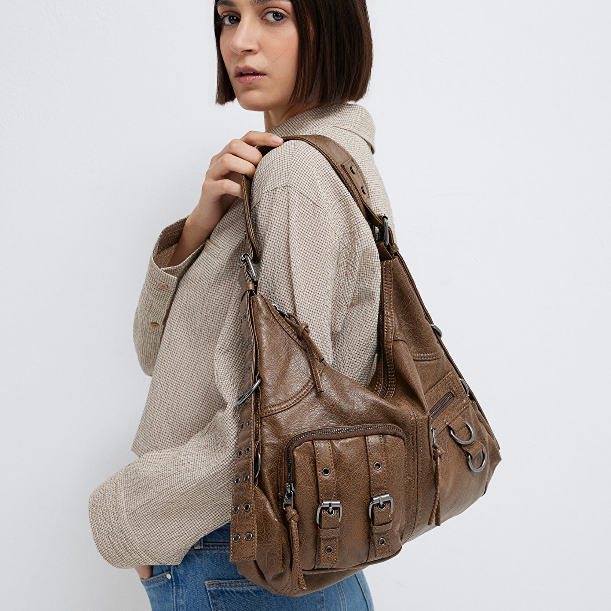 Mavi Kahverengi Omuz Çantası 1913730-26823