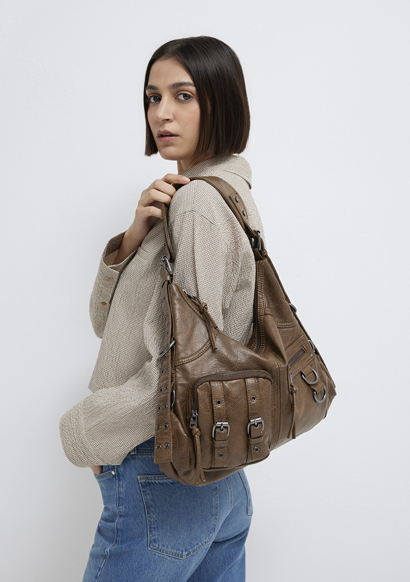  Mavi Kahverengi Omuz Çantası 1913730-26823