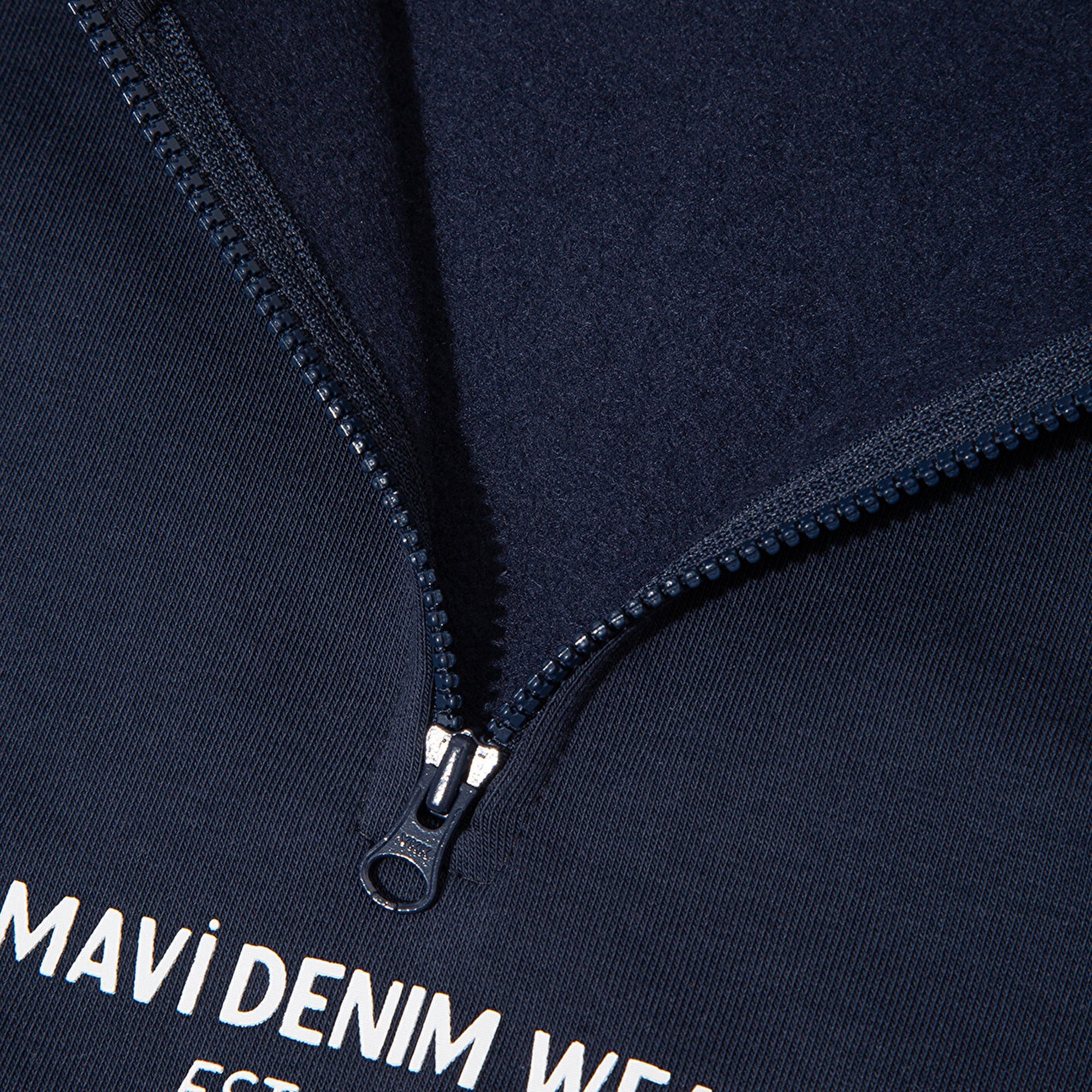 Mavi Yarı Fermuarlı Çizgili Sweatshirt 6S10067-82318