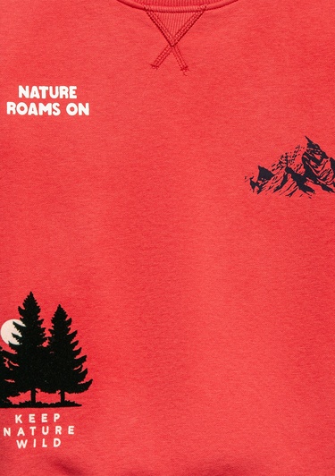  Mavi Nature Roams On Baskılı Turuncu Sweatshirt 6S10148-71079