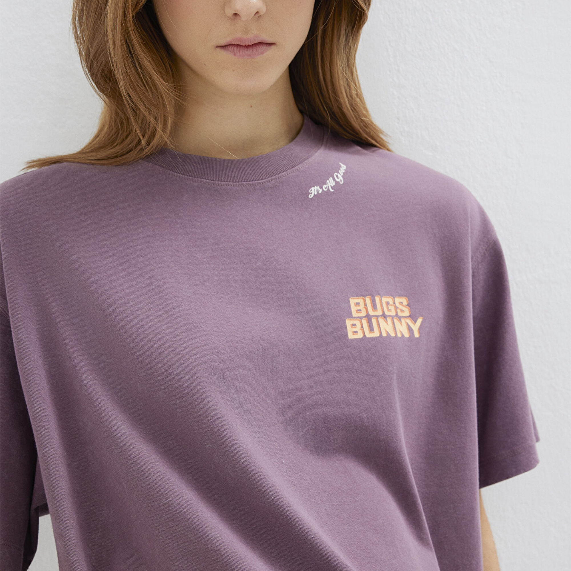 Mavi Bugs Bunny Baskılı Mor Tişört Oversize / Geniş Kesim 1614050-70650