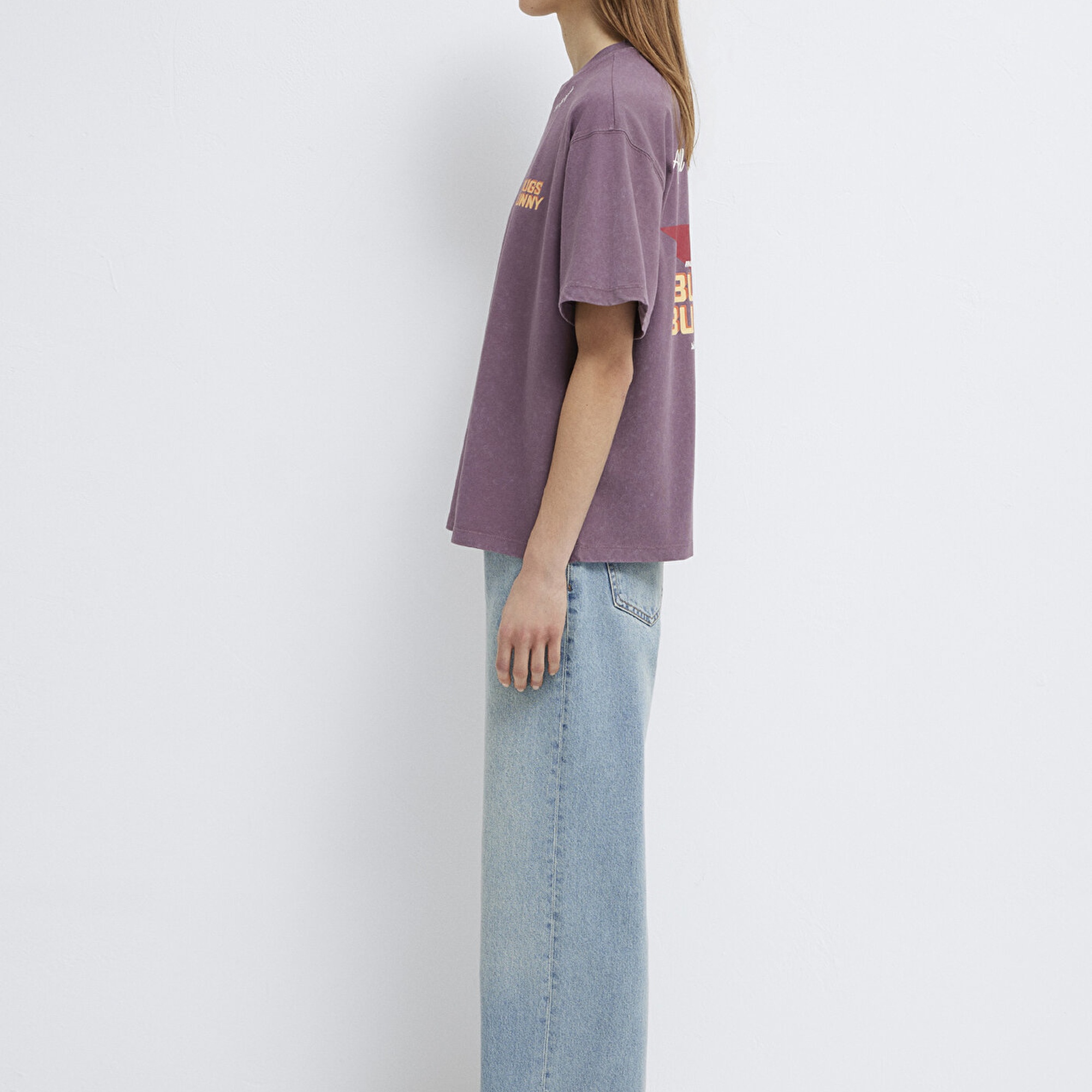 Mavi Bugs Bunny Baskılı Mor Tişört Oversize / Geniş Kesim 1614050-70650