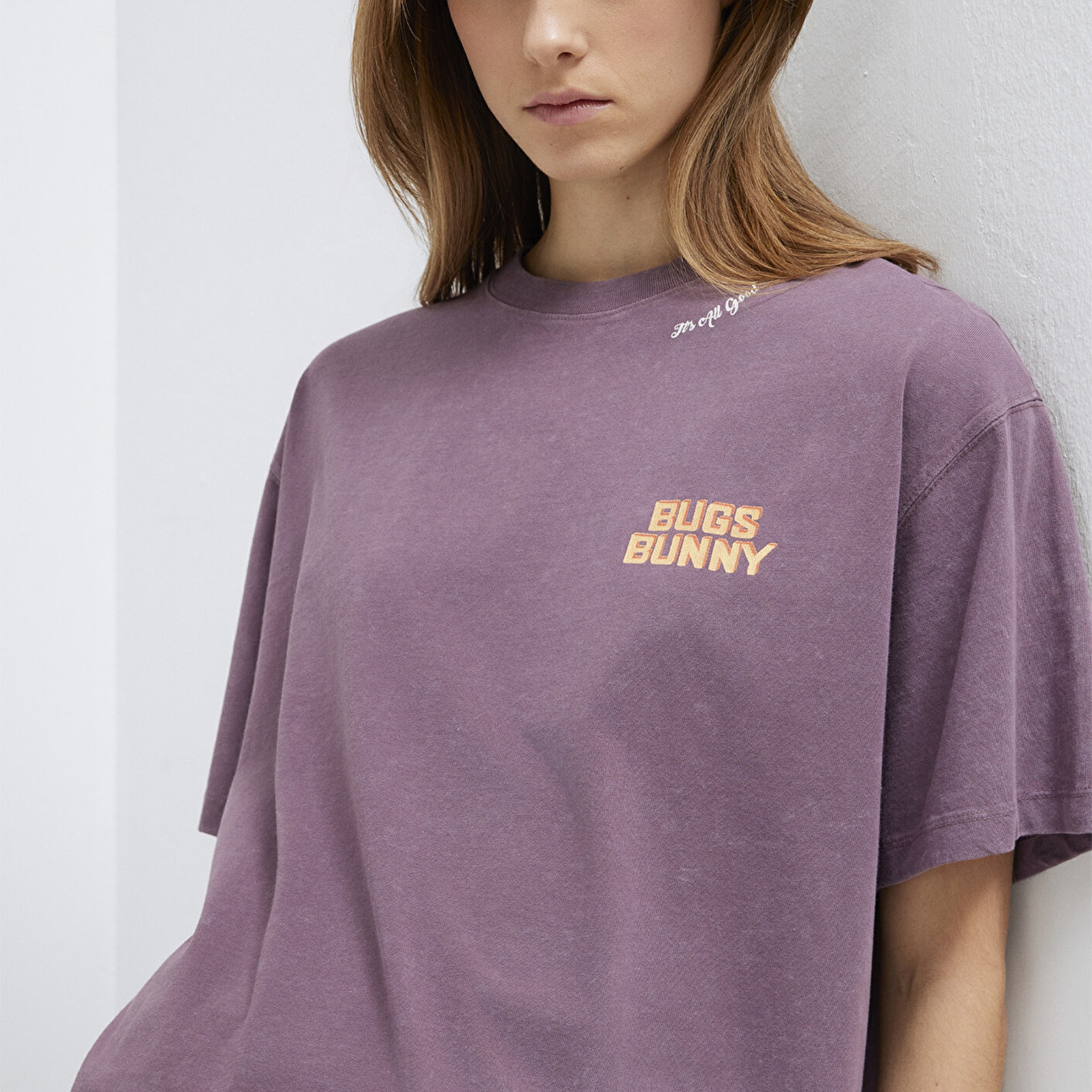 Mavi Bugs Bunny Baskılı Mor Tişört Oversize / Geniş Kesim 1614050-70650