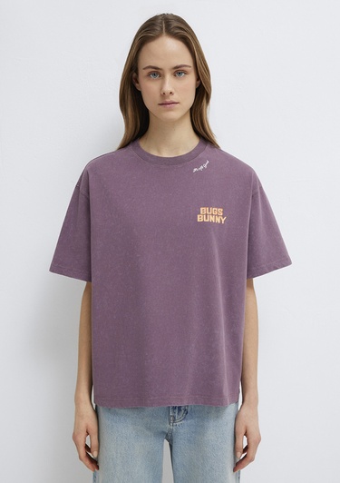  Mavi Bugs Bunny Baskılı Mor Tişört Oversize / Geniş Kesim 1614050-70650