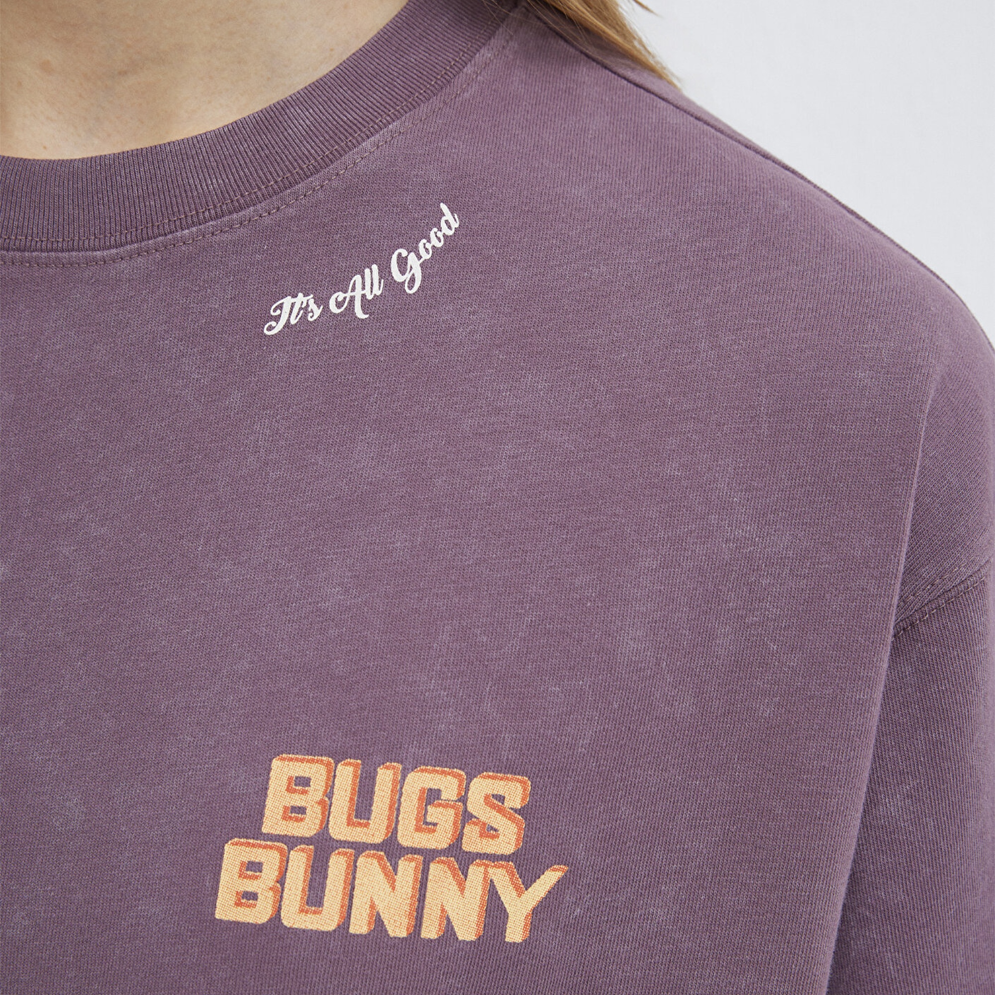 Mavi Bugs Bunny Baskılı Mor Tişört Oversize / Geniş Kesim 1614050-70650