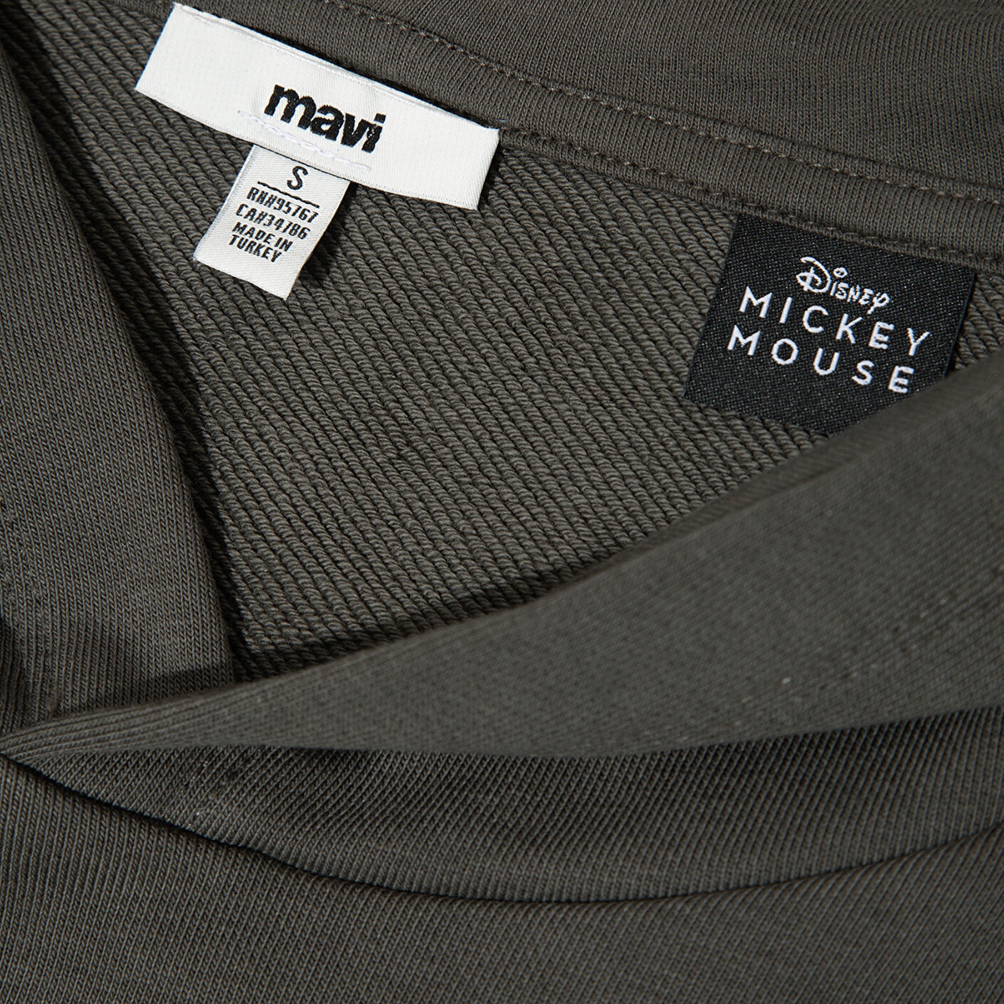 Mavi Mickey Mouse Sırt Baskılı Haki Sweatshirt 1S10521-71553