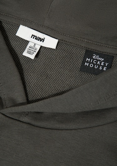  Mavi Mickey Mouse Sırt Baskılı Haki Sweatshirt 1S10521-71553