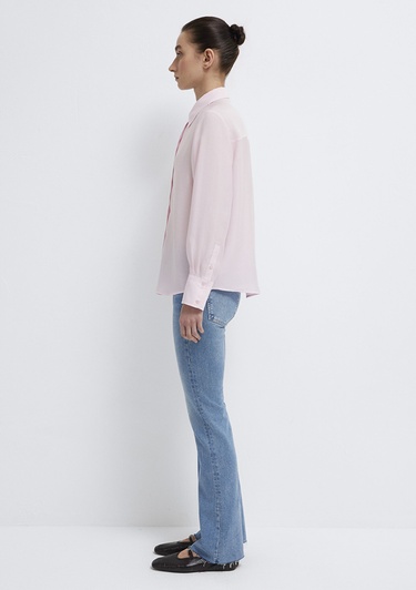  Mavi Pembe (TENCEL™) Gömlek Loose Fit / Bol Rahat Kesim 1211373-91004