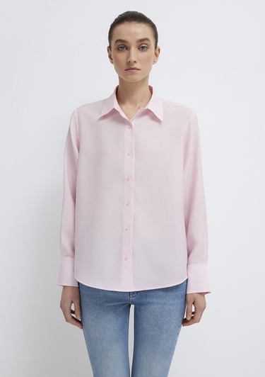  Mavi Pembe (TENCEL™) Gömlek Loose Fit / Bol Rahat Kesim 1211373-91004