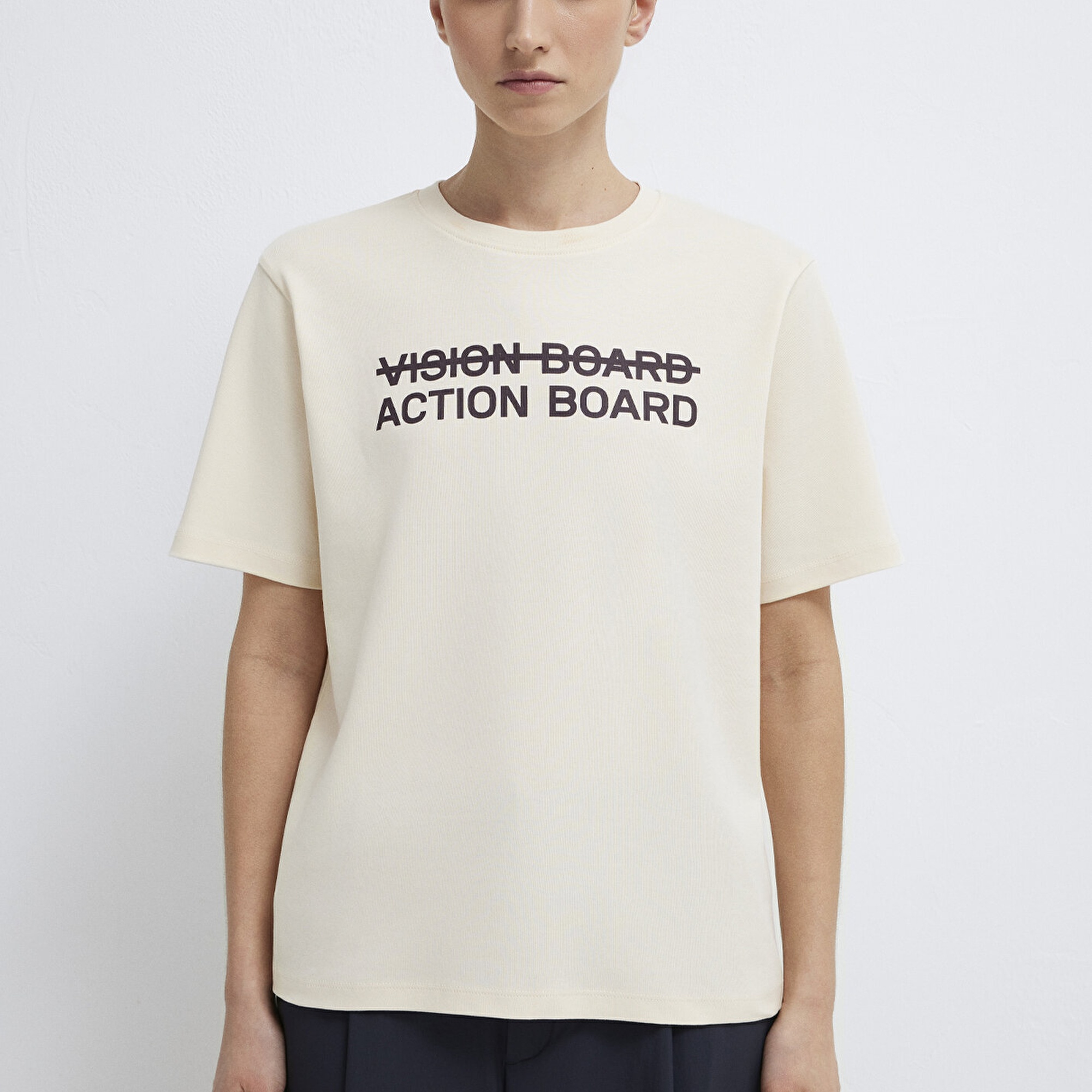 Mavi Baskılı Ekru Tişört Regular Fit / Normal Kesim 1613842-70005