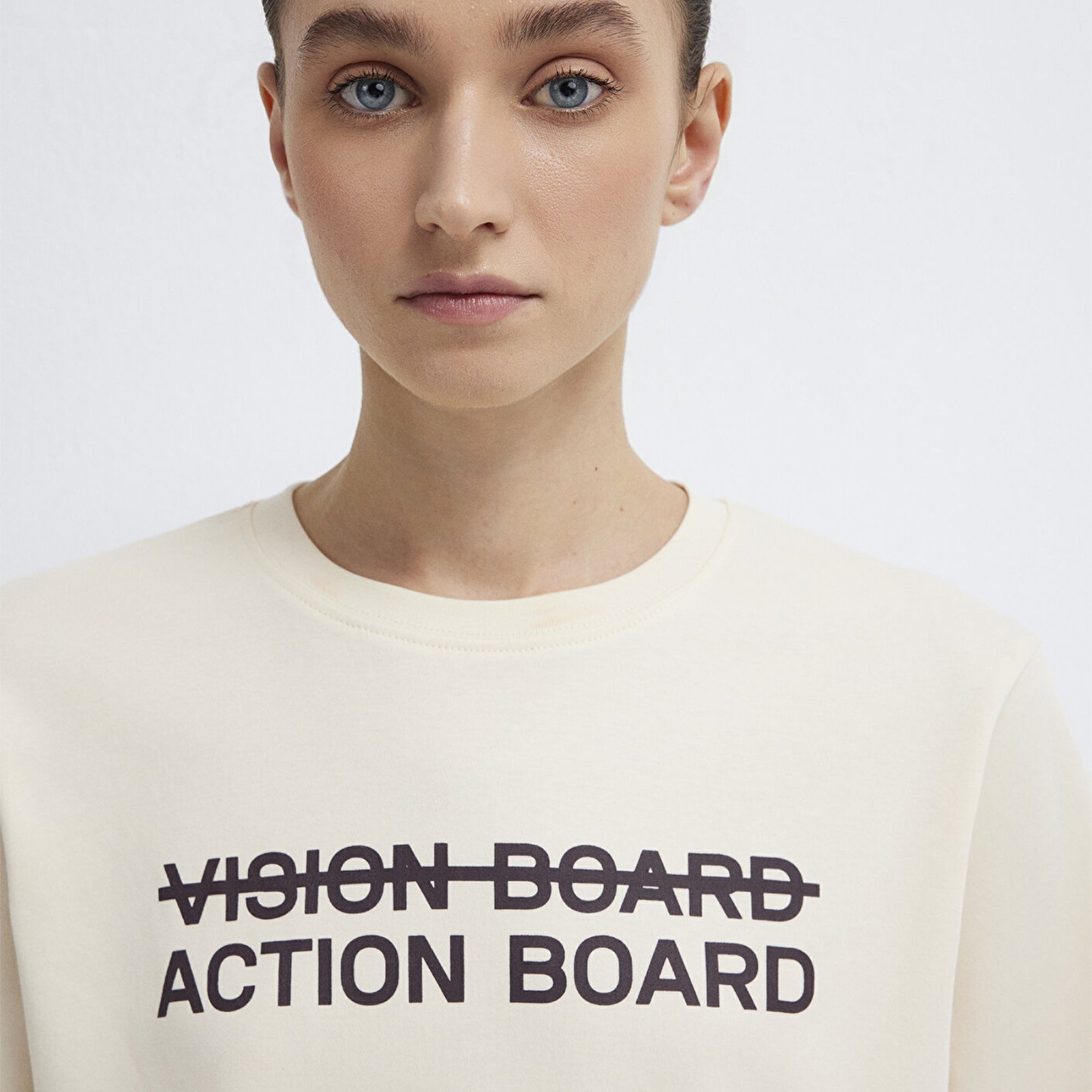 Mavi Baskılı Ekru Tişört Regular Fit / Normal Kesim 1613842-70005