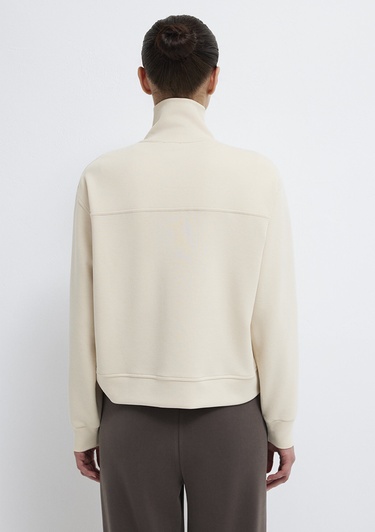  Mavi Yarı Fermuarlı Ekru (TENCEL™) Sweatshirt 1S10488-70005