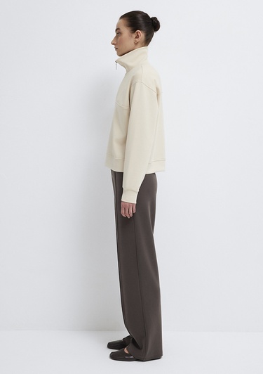  Mavi Yarı Fermuarlı Ekru (TENCEL™) Sweatshirt 1S10488-70005