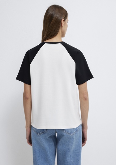  Mavi Baskılı Ekru Tişört Regular Fit / Normal Kesim 1613844-70057