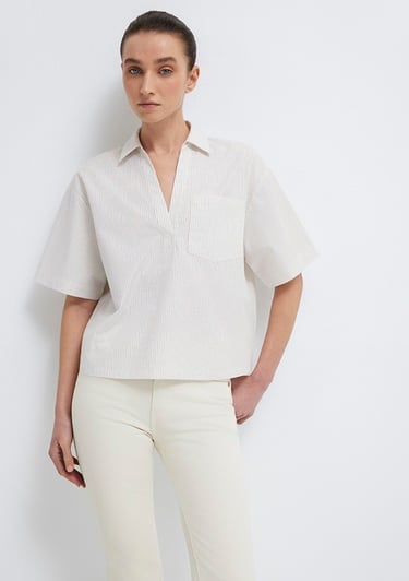  Mavi Çizgili Bluz 1211377-82759