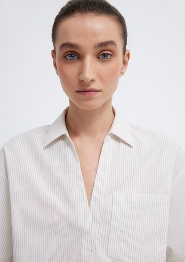  Mavi Çizgili Bluz 1211377-82759