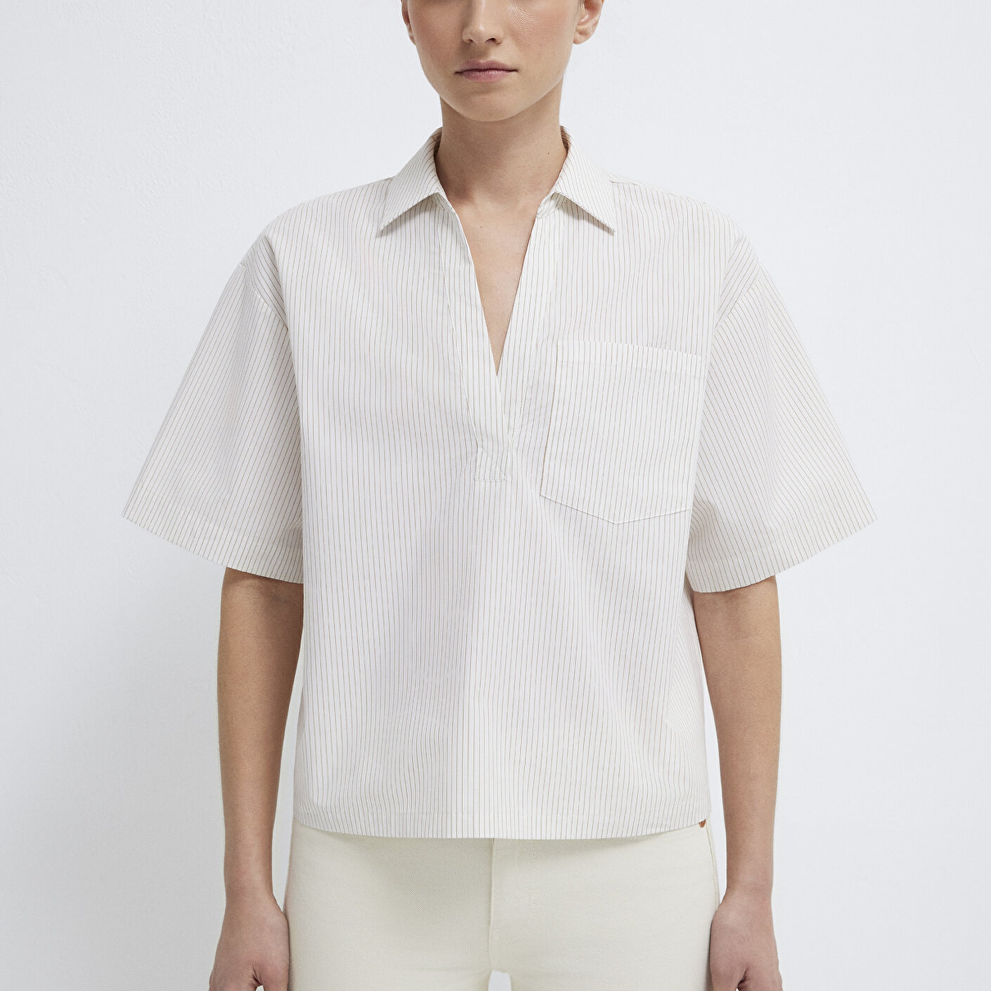 Mavi Çizgili Bluz 1211377-82759