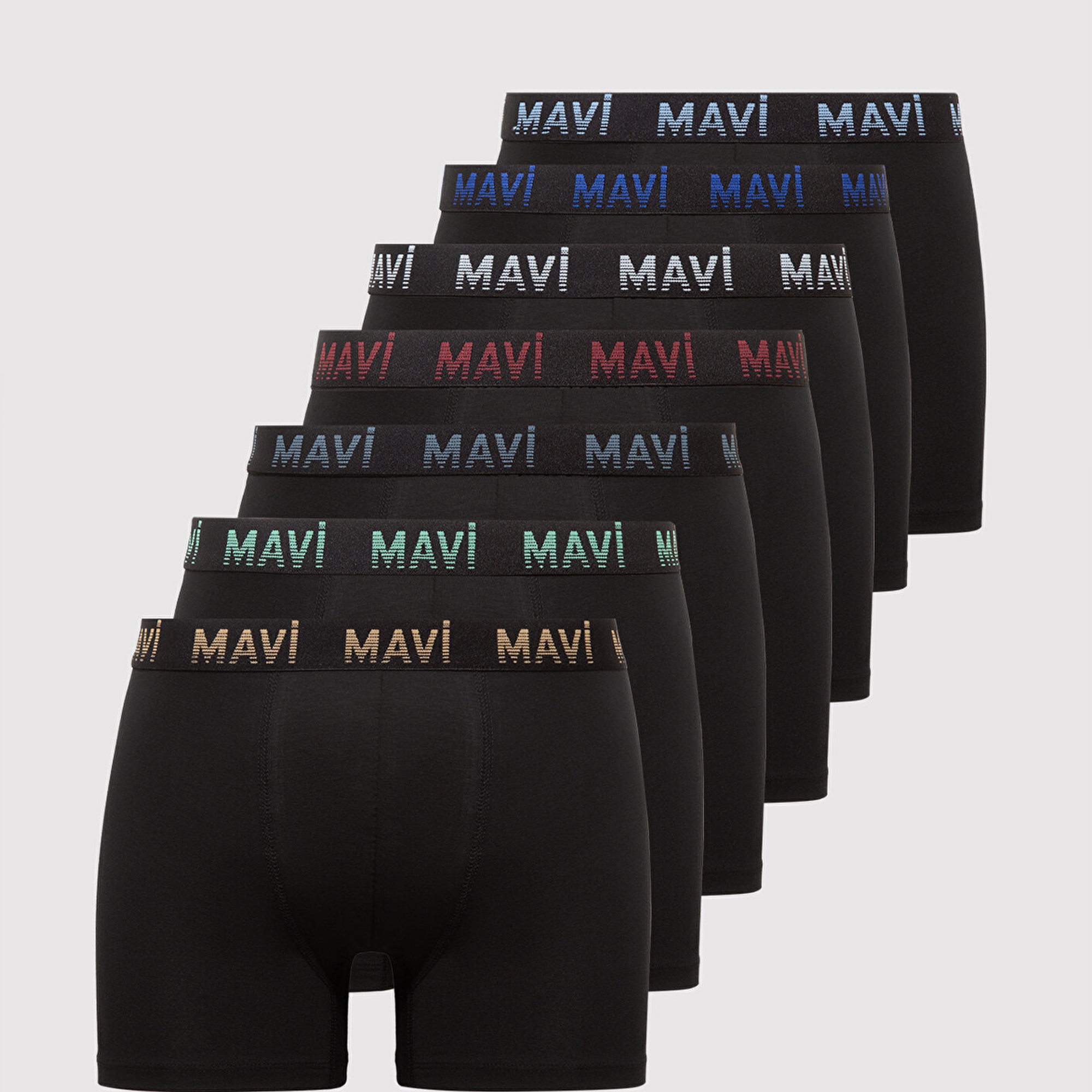 Mavi 7li Siyah Basic Boxer 0912287-900