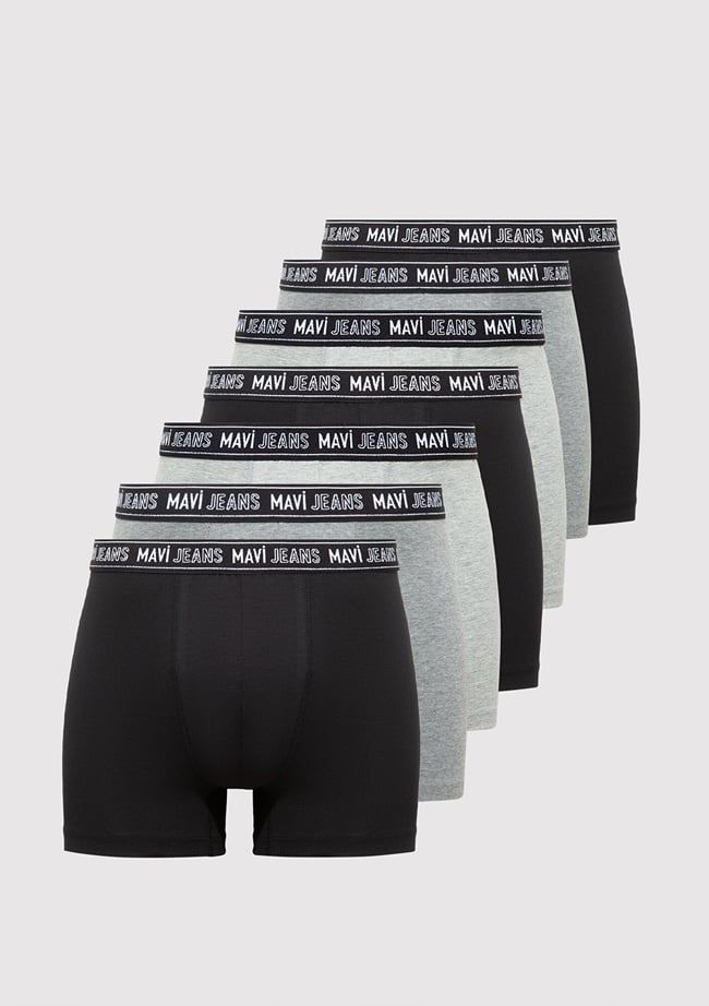  Mavi 7li Siyah Basic Boxer 0912288-900