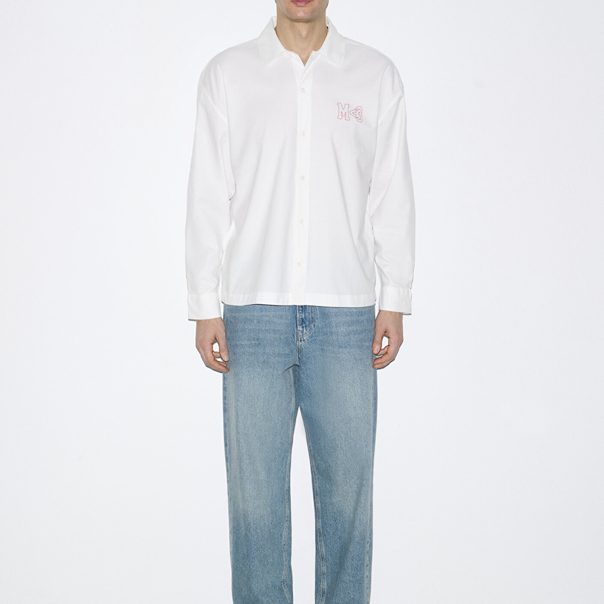 Mavi Beyaz Gömlek Oversize / Geniş Kesim 0211917-620