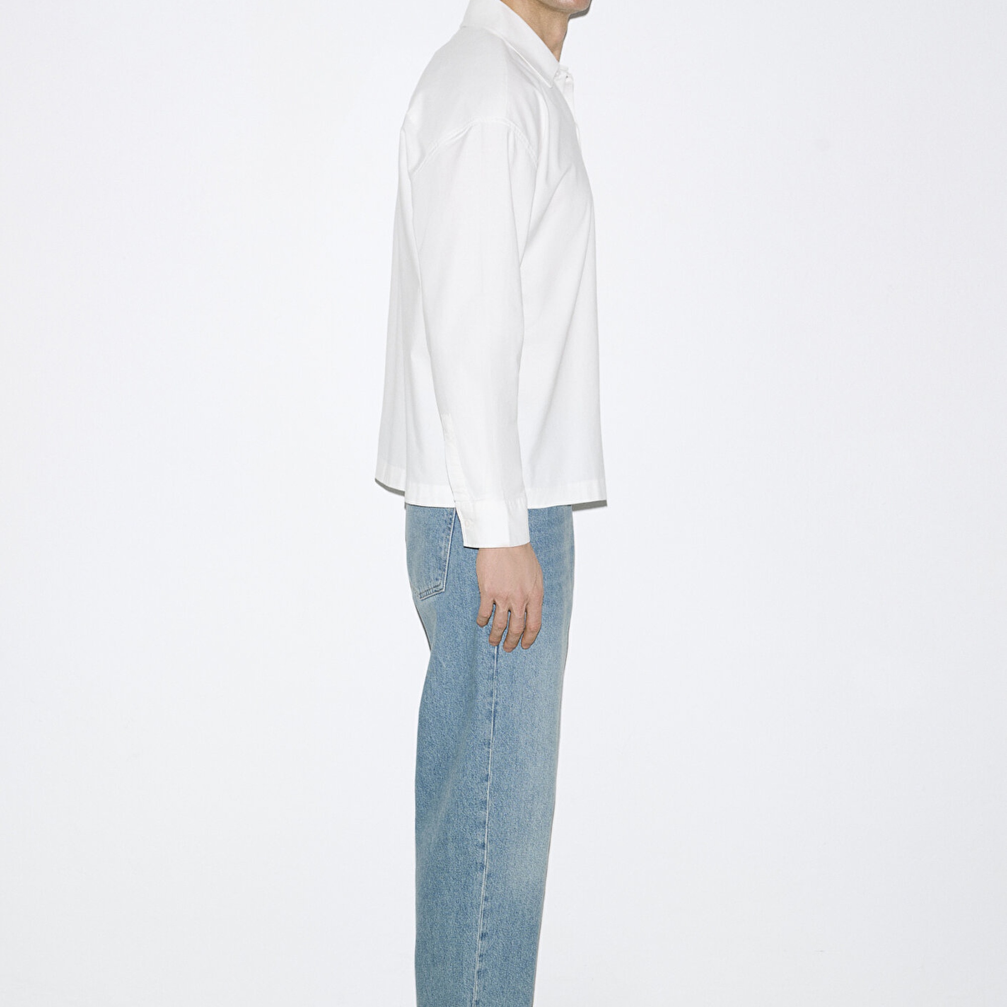 Mavi Beyaz Gömlek Oversize / Geniş Kesim 0211917-620