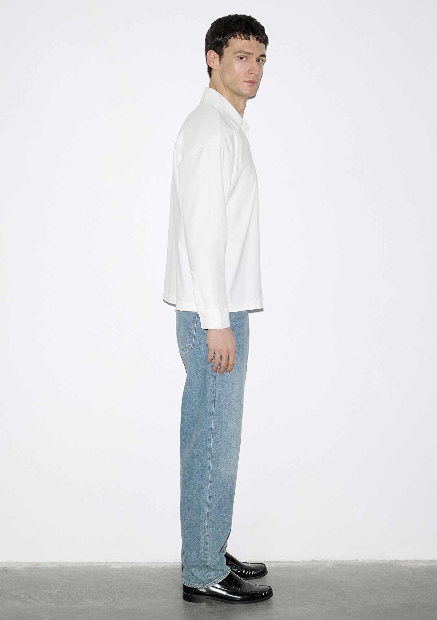  Mavi Beyaz Gömlek Oversize / Geniş Kesim 0211917-620