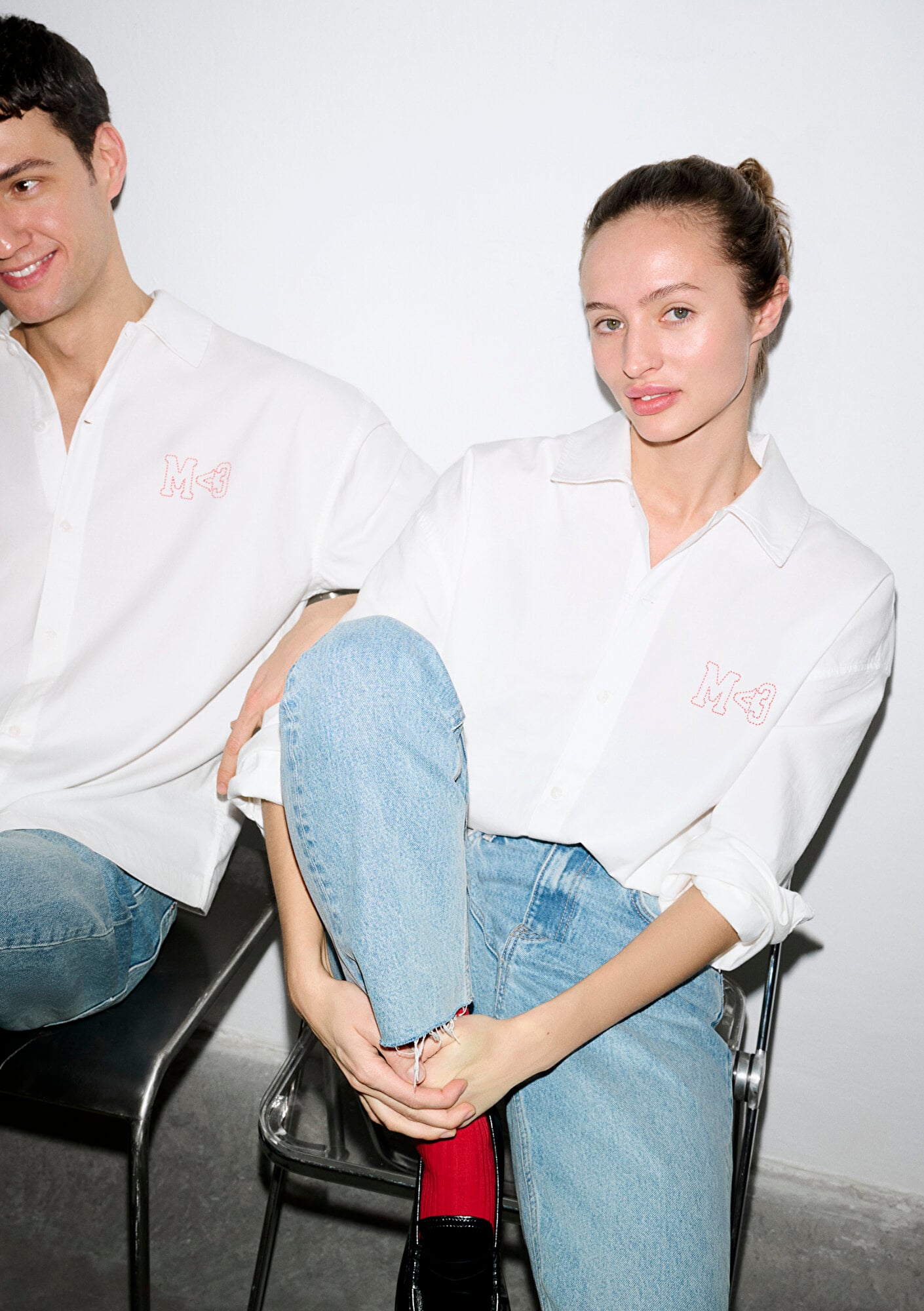  Mavi Beyaz Gömlek Oversize / Geniş Kesim 0211917-620