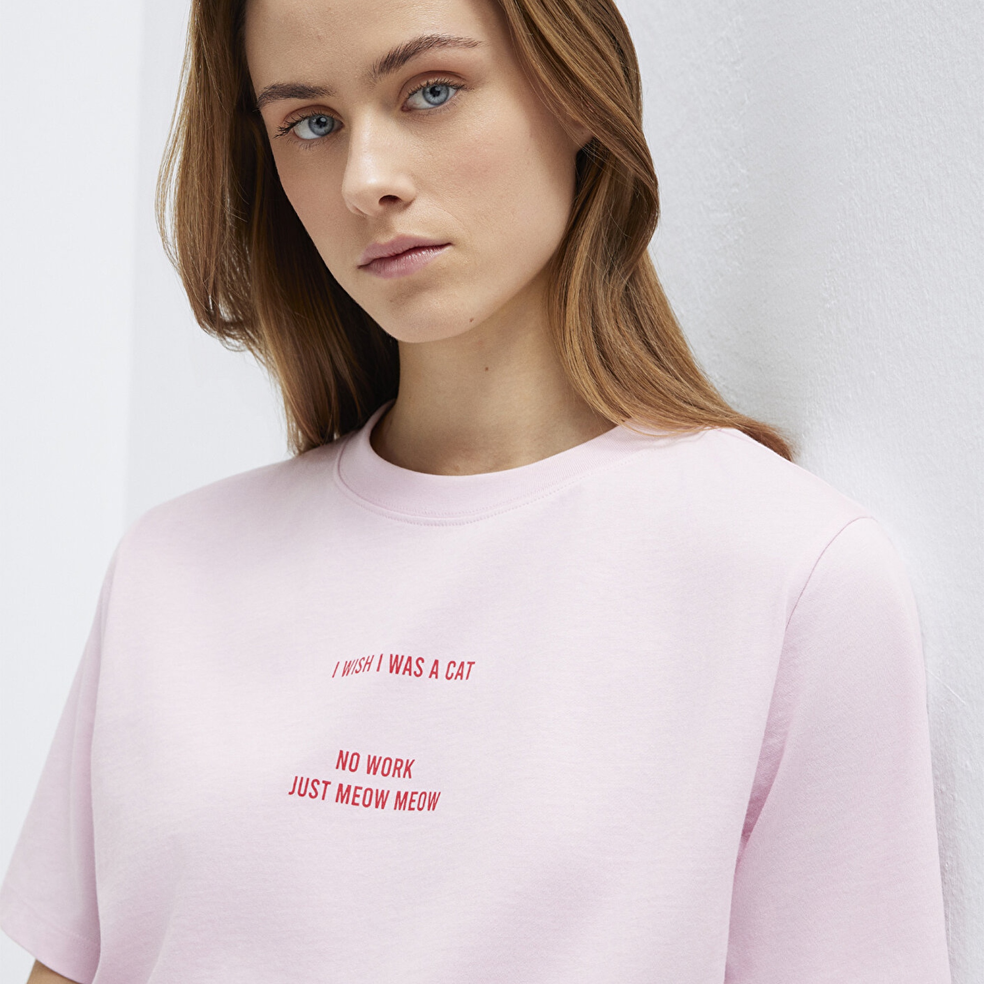 Mavi Baskılı Pembe Tişört Regular Fit / Normal Kesim 1614011-86953