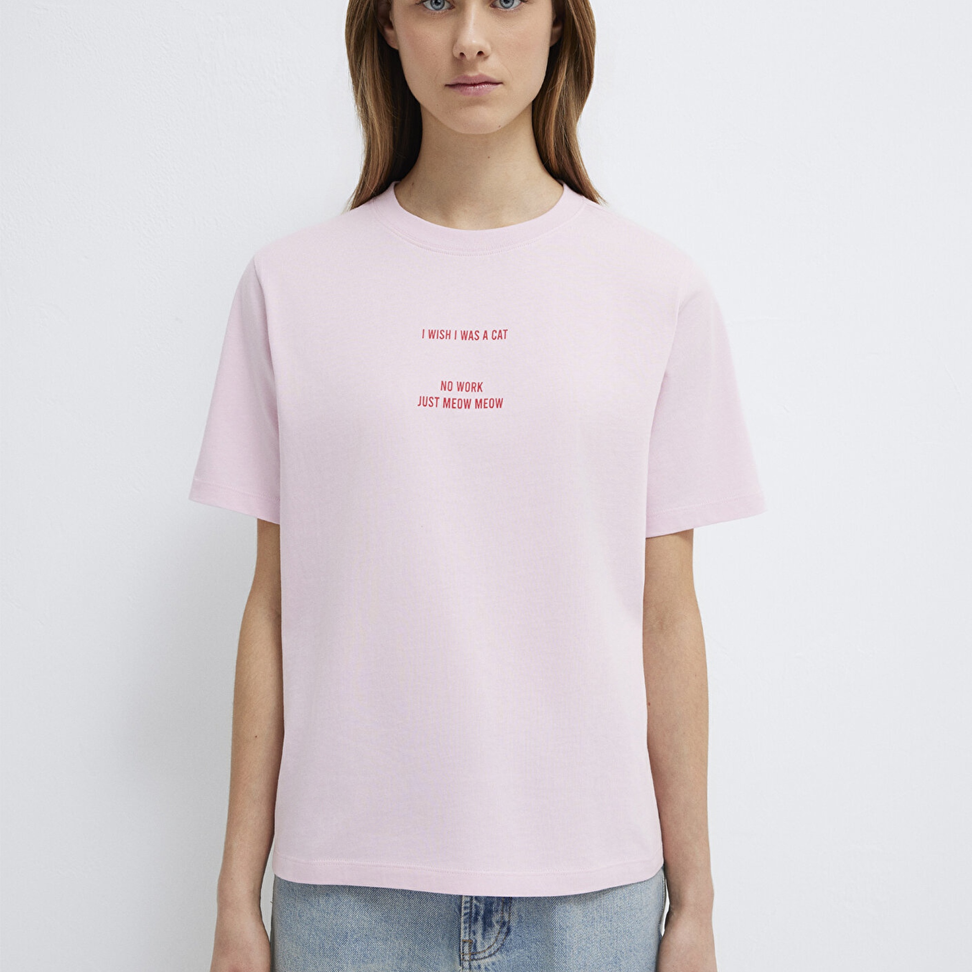 Mavi Baskılı Pembe Tişört Regular Fit / Normal Kesim 1614011-86953