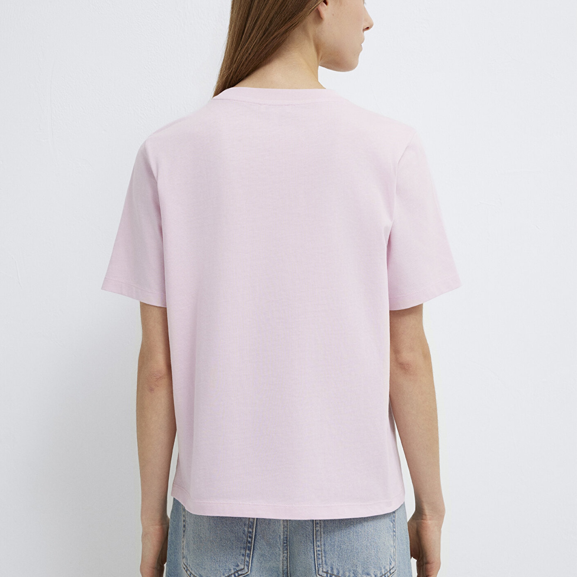 Mavi Baskılı Pembe Tişört Regular Fit / Normal Kesim 1614011-86953