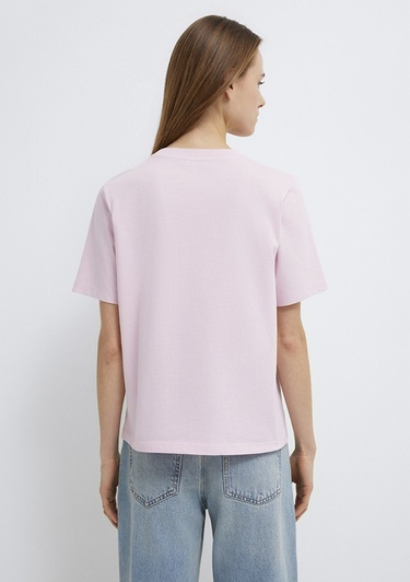  Mavi Baskılı Pembe Tişört Regular Fit / Normal Kesim 1614011-86953