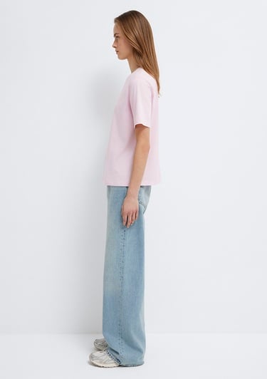  Mavi Baskılı Pembe Tişört Regular Fit / Normal Kesim 1614011-86953