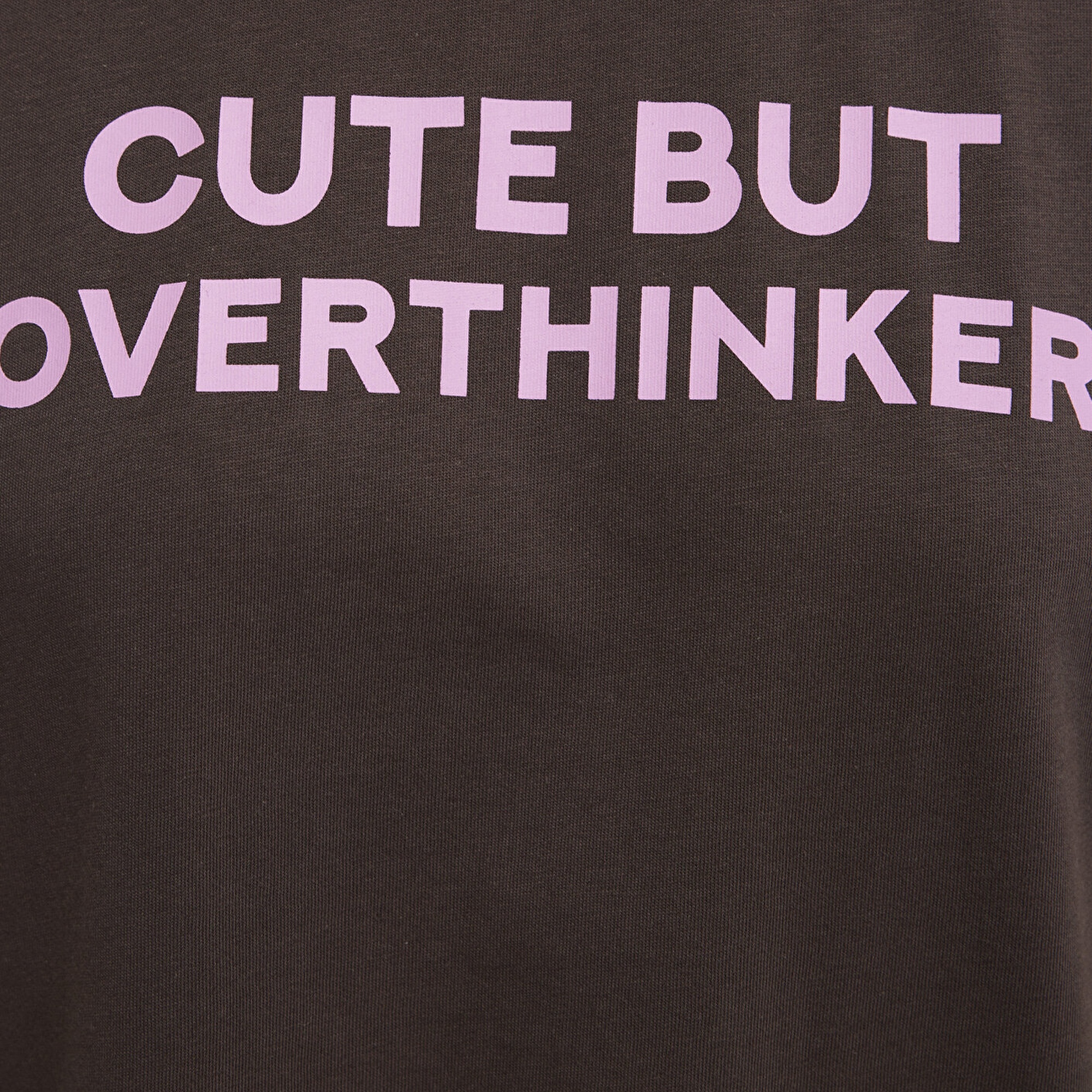 Mavi Baskılı Kahverengi Tişört Loose Fit / Bol Rahat Kesim 1614012-88067