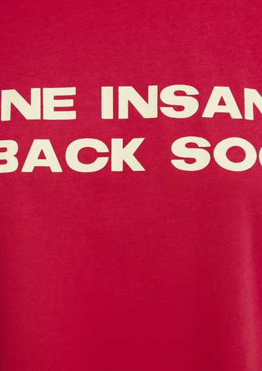  Mavi Baskılı Kırmızı Tişört Loose Fit / Bol Rahat Kesim 1614000-80791