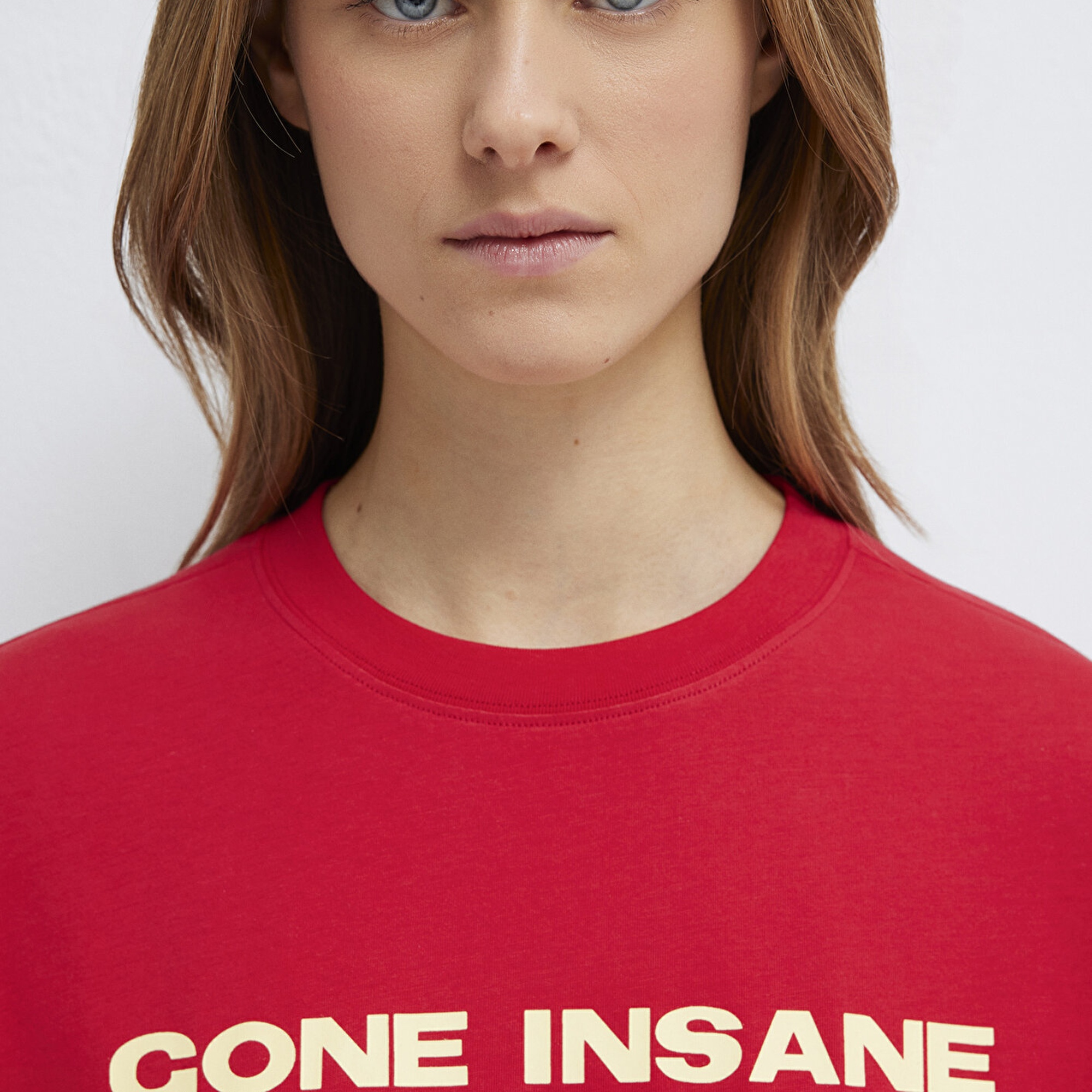 Mavi Baskılı Kırmızı Tişört Loose Fit / Bol Rahat Kesim 1614000-80791