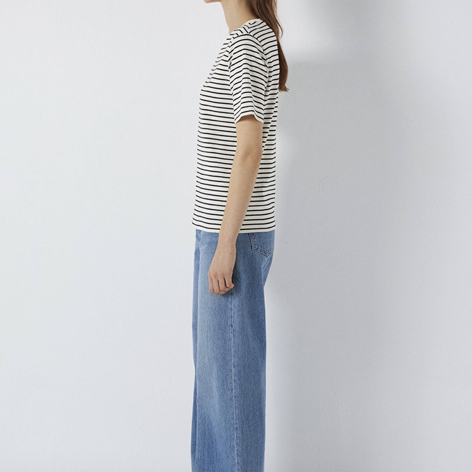 Mavi Mavi Logo Baskılı Çizgili Tişört Regular Fit / Normal Kesim 1613715-85143