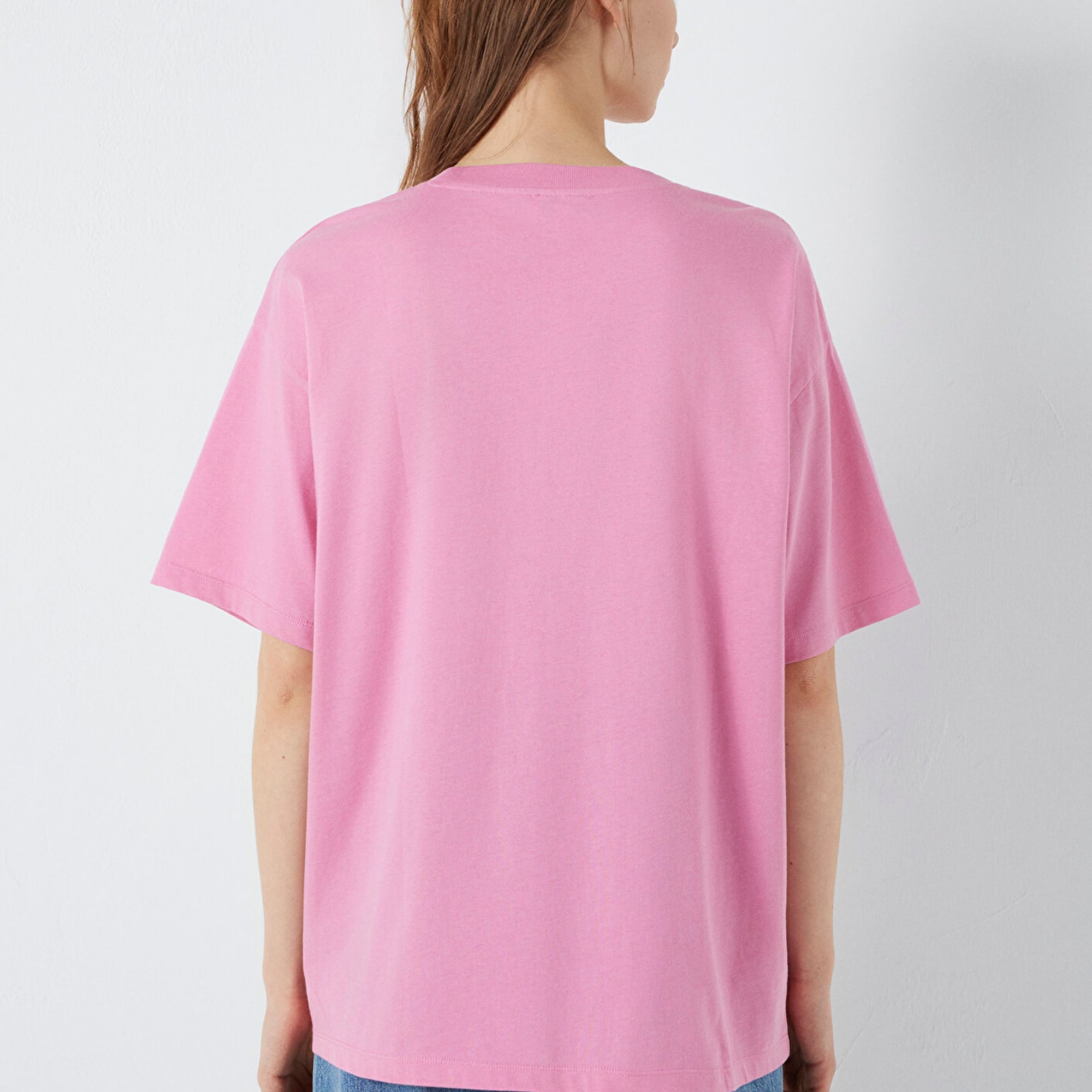 Mavi Mavi Logo Baskılı Pembe Tişört Oversize / Geniş Kesim 1600843-71063