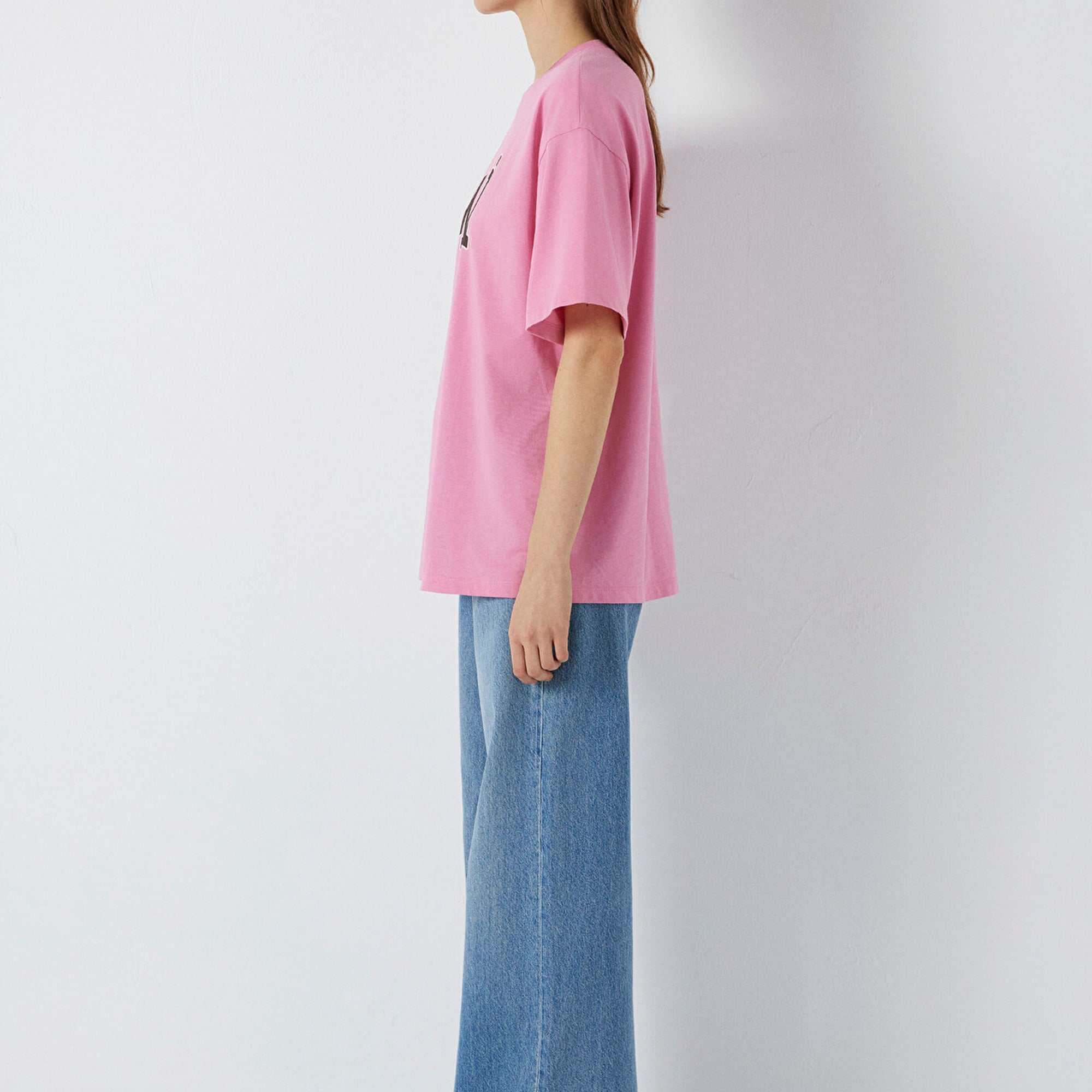 Mavi Mavi Logo Baskılı Pembe Tişört Oversize / Geniş Kesim 1600843-71063