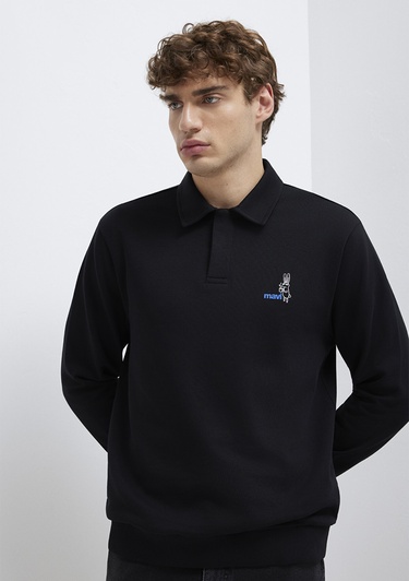  Mavi Yarı Fermuarlı Siyah Sweatshirt 0S10544-900