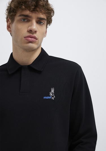  Mavi Yarı Fermuarlı Siyah Sweatshirt 0S10544-900