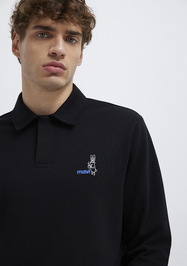  Mavi Yarı Fermuarlı Siyah Sweatshirt 0S10544-900