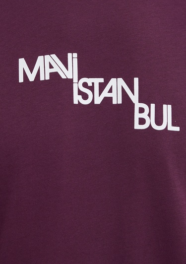  Mavi İstanbul Baskılı Mor Tişört Regular Fit / Normal Kesim 0612274-70670