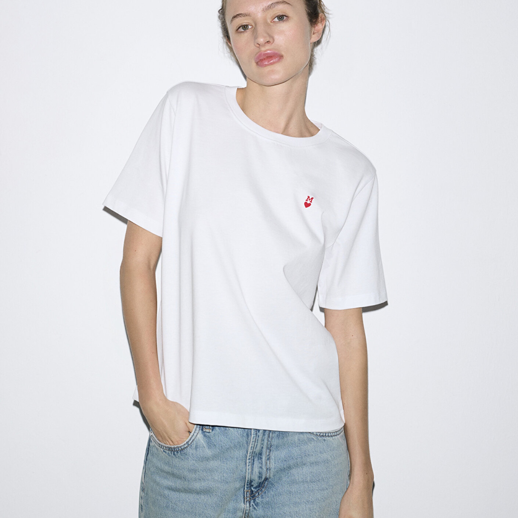 Mavi Beyaz Tişört Regular Fit / Normal Kesim 1613771-620