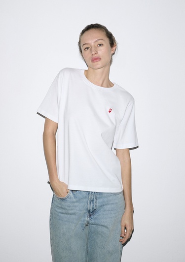  Mavi Beyaz Tişört Regular Fit / Normal Kesim 1613771-620