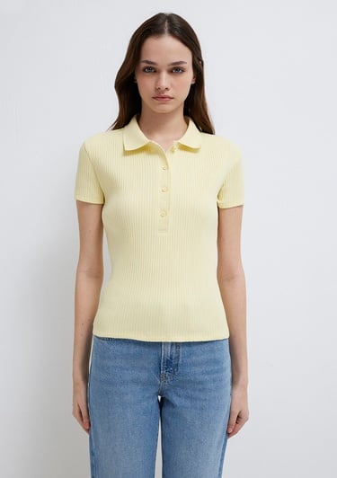  Mavi Sarı Polo Tişört Fitted / Vücuda Oturan Kesim 1613120-71305