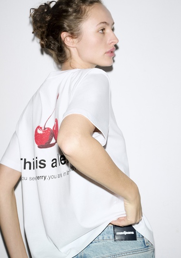  Mavi Beyaz Tişört Regular Fit / Normal Kesim 1613771-620