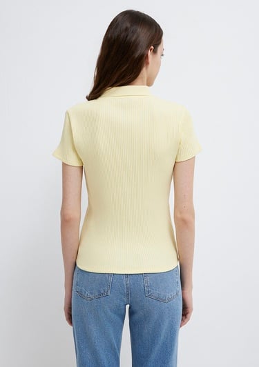  Mavi Sarı Polo Tişört Fitted / Vücuda Oturan Kesim 1613120-71305