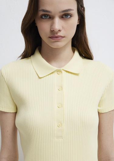  Mavi Sarı Polo Tişört Fitted / Vücuda Oturan Kesim 1613120-71305