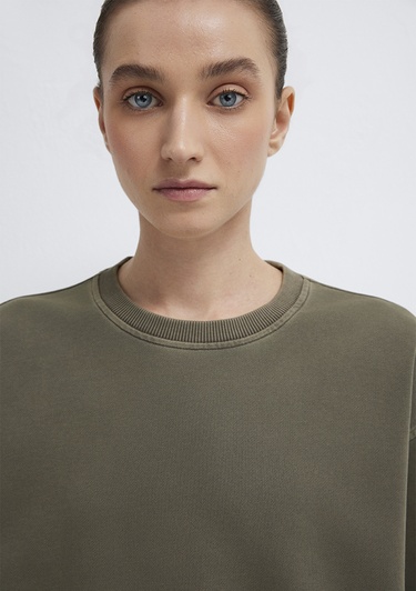  Mavi Bisiklet Yaka Haki Sweatshirt 1S10475-80769