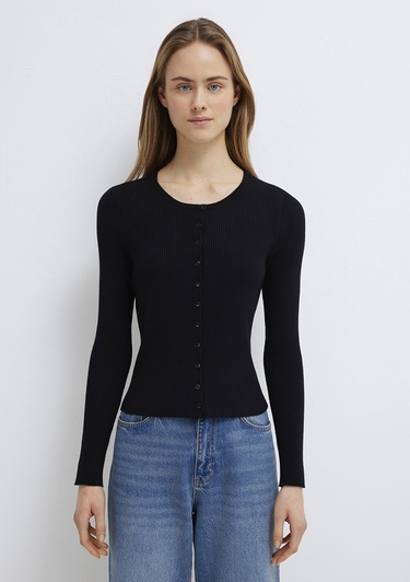  Mavi Siyah Hırka Fitted / Vücuda Oturan Kesim 1710846-900